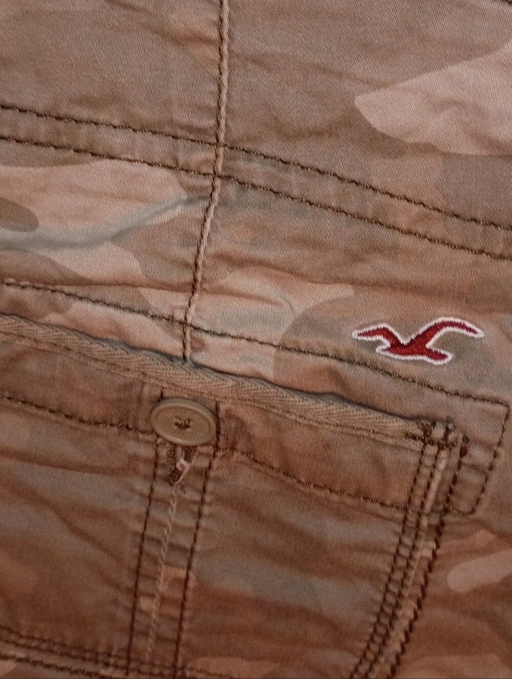 Vintage Y2K Camo Distressed Mini Short Shorts 5 Hollister HCO